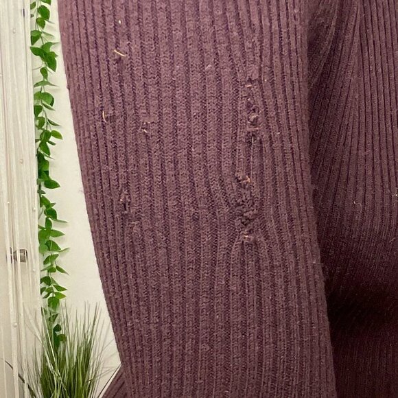 A.L.C Turtleneck Rib Knit Midi Sweater Dress Long Sleeve Size XS Brown - Picture 9 of 10